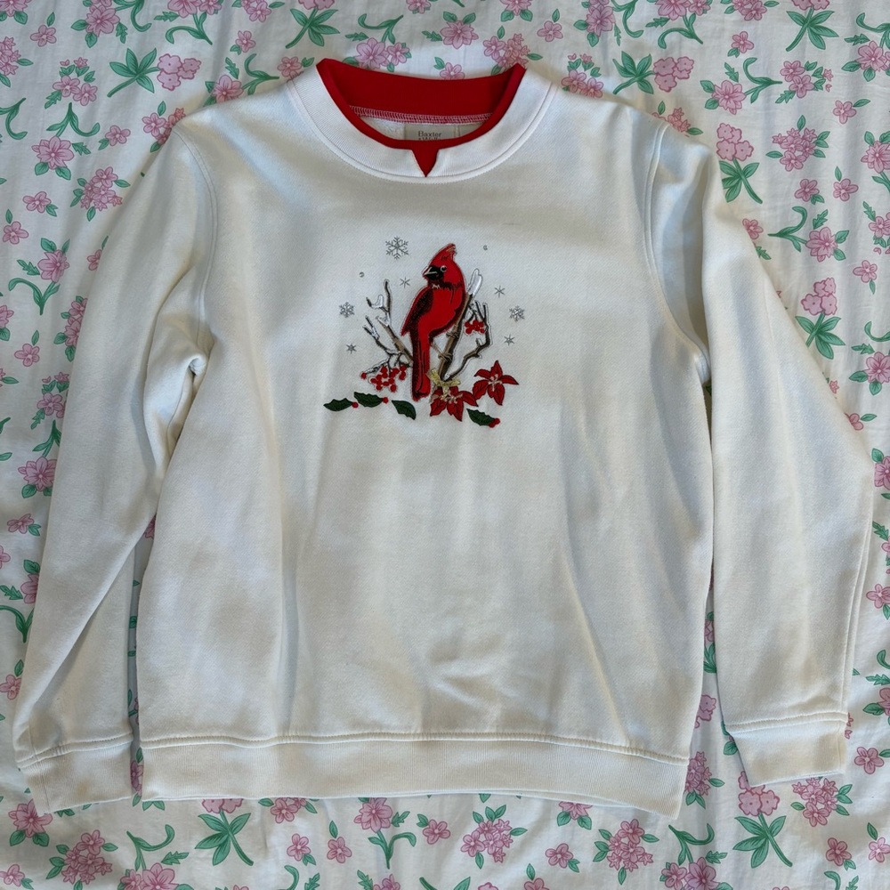 cream double collar Baxter & Wells grandma winter cardinal sweater